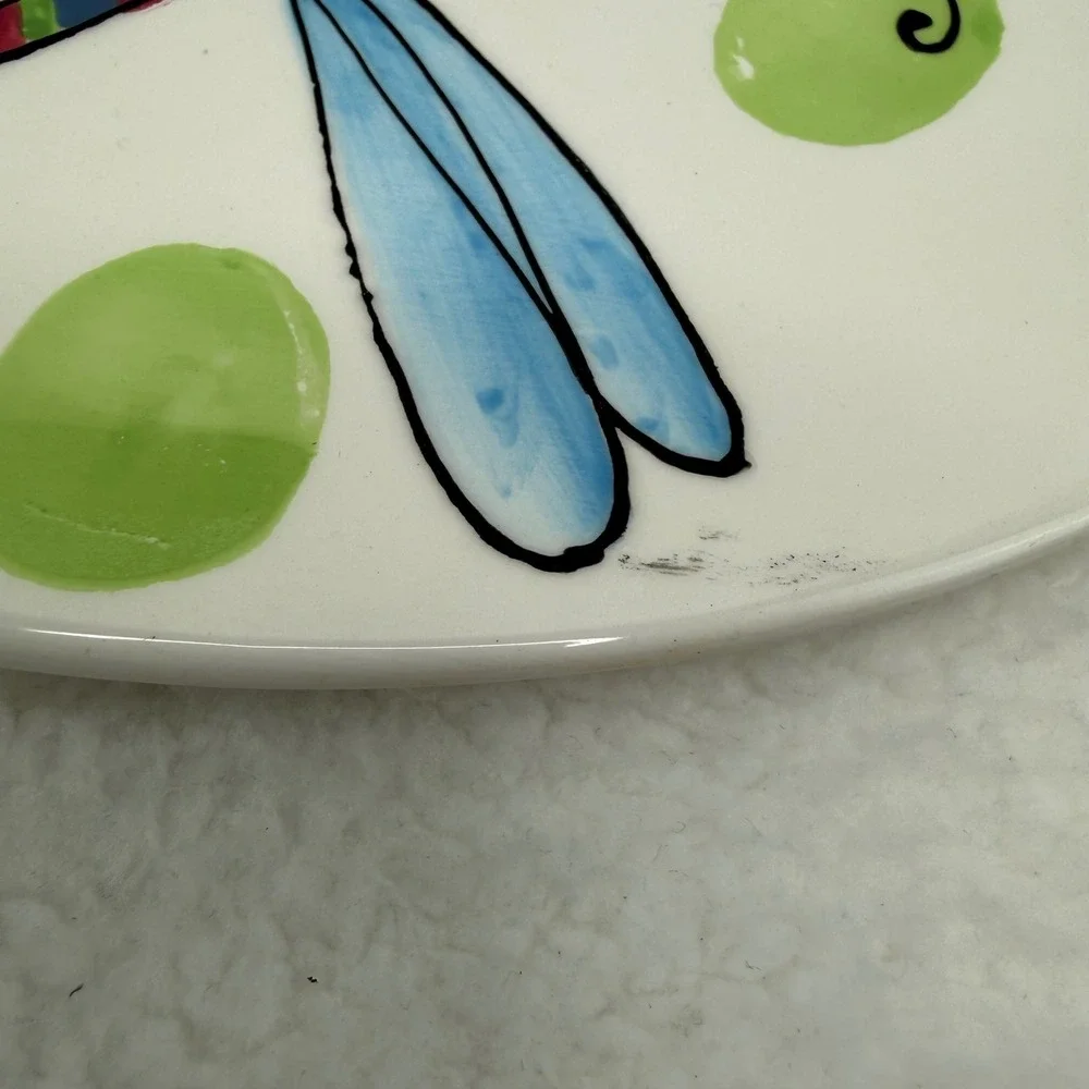 Boston Warehouse Jill Seale Bugs & Bees Oval Plate Set 4 Ceramic 07439 2004